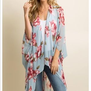 PinkBlush Light Blue Kimono